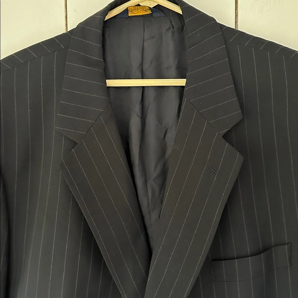 Brooks Brothers Brooksease Wool Pinstripe Suit Jacket 48R